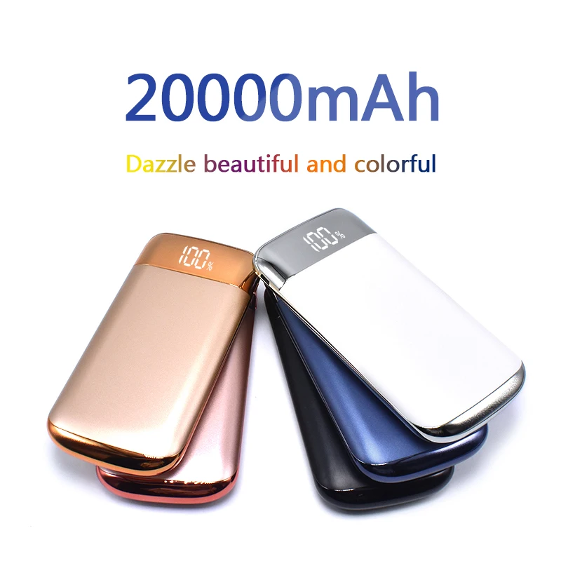 

Power Bank External Battery 20000mAh Power Bank 2 USB LCD Powerbank Portable Mobile Phone Charger External Battery Pack