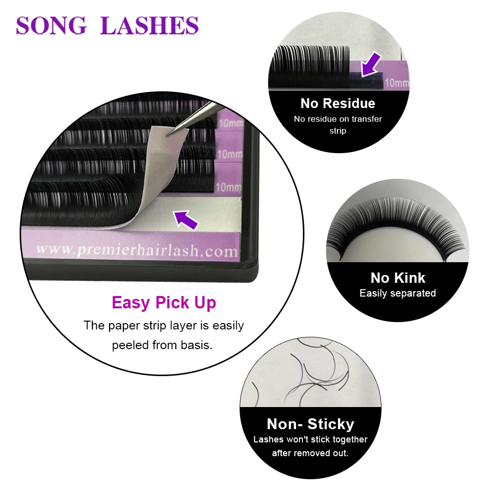 SONG LASHES, накладные ресницы для наращивания, мягкие тонкие кончики, 12 рядов B, C, CC, D, завивка, все толщина, 2 коробки в упаковке, ресницы