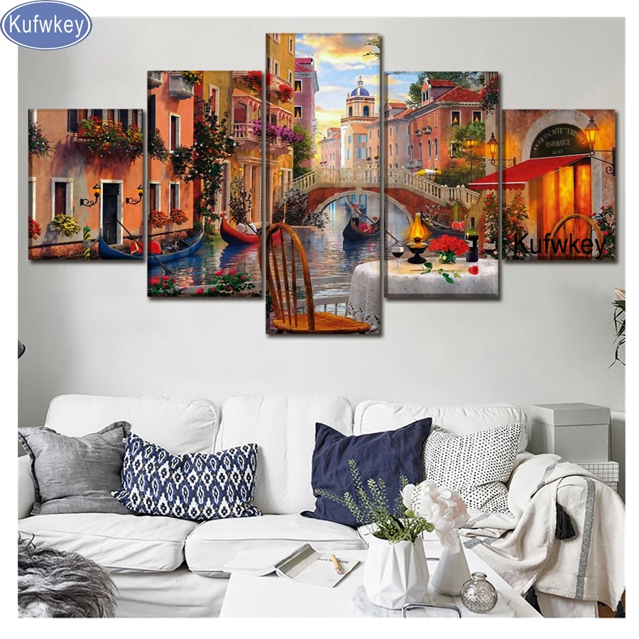 

diamond painting full square 5 pcs"Sydney city"Modern home decoration handwork with diamond embroidery sale sticker