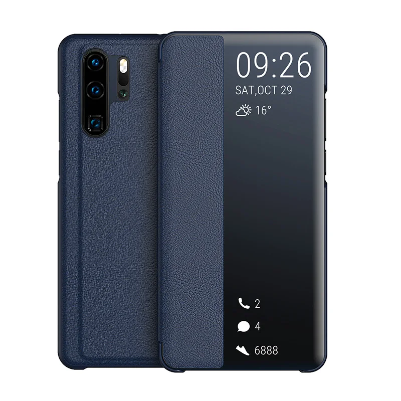 

Huawei P30 Pro Case Original Mirror Smart View Wake Sleep Cover Leather Protection Flip Case for Huawei P30 Flip Full Phone Case