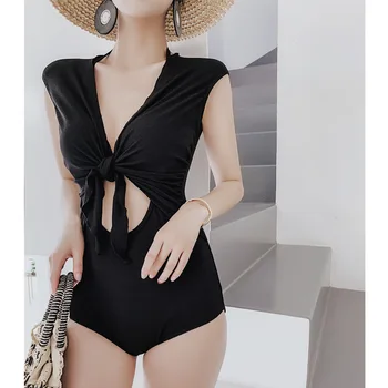 

Swimwear Women One Piece Large Size One-Piece For Swimsuit Full Swim Wear Woman Female 2019 New Sexy Backless Hollow Solid