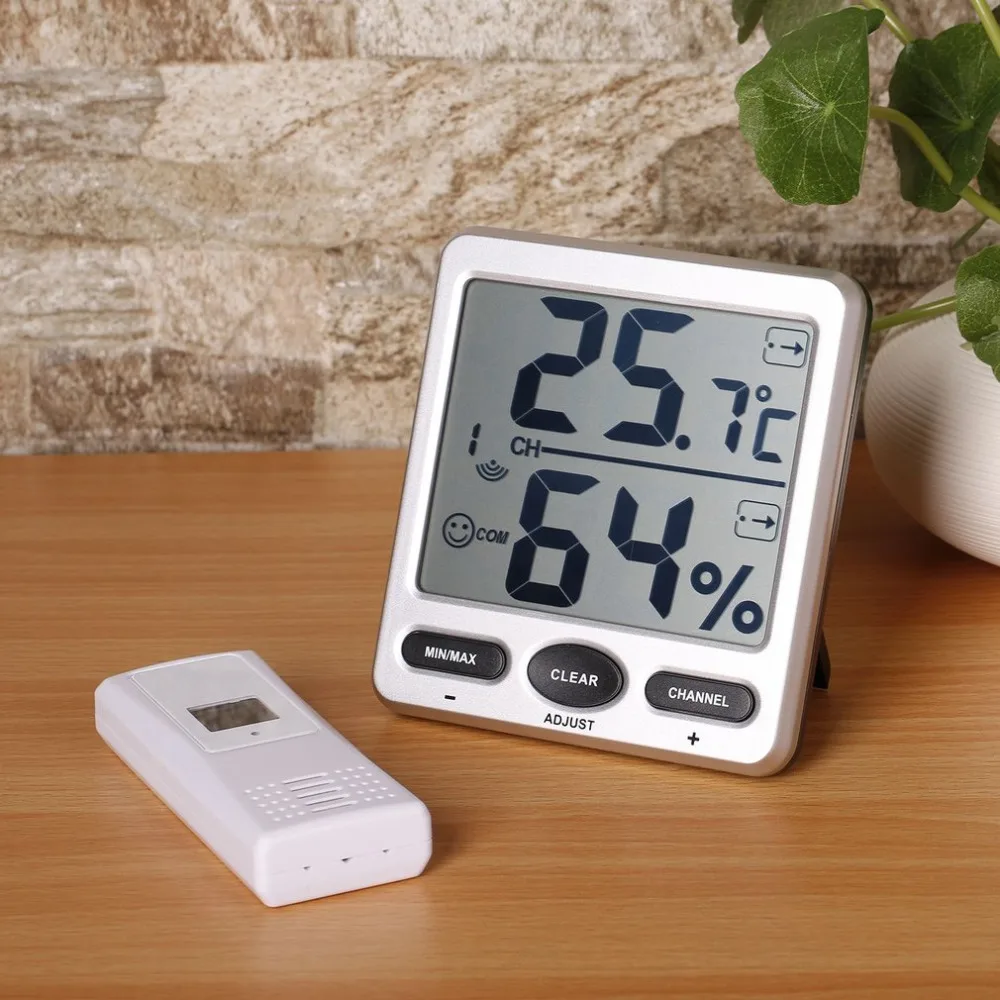 

Indoor Outdoor Mini Max Dispaly Weather Station 8-channel Wireless Thermo-Hygrometer With Jumbo Display 3 Remote Sensor Digital
