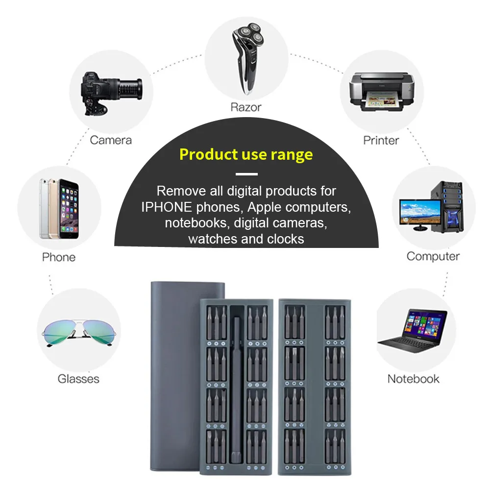 Комплект отверток для ремонта 48 В 1 мультиинструмент Магнитная отвертка Набор прецизионных инструментов Набор для ремонта ноутбука телефон часы с сплав чехол