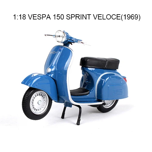 Maisto 1:18 модели мотоциклов VESPA Piaggio 1968GTR модель велосипедная база литая под давлением мото детская игрушка для коллекции подарков - Цвет: 150 SPRINT VELOCE