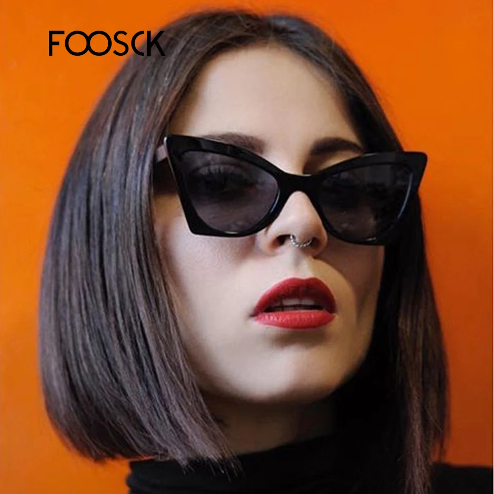 FOOSCK, женские модные солнцезащитные очки кошачий глаз, повседневные, женские, кошачий глаз, Ретро стиль, солнцезащитные очки, UV400