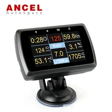 New Ancel A501 Car OBD OBD2 Gauge with Holder Driving Speed Meter Fuel Consumption Water Temperature Digital Display PK A202 X50