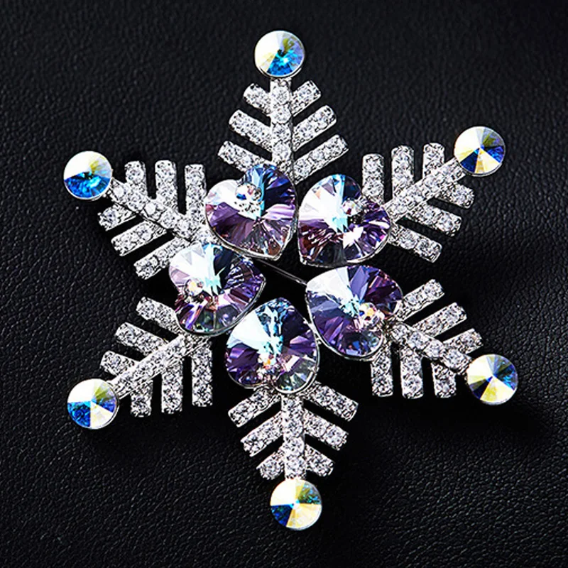 CDE украшенные кристаллами от Swarovski Броши для женщин австрийский горный хрусталь ювелирные изделия Элегантный Снежинка подарок на день матери