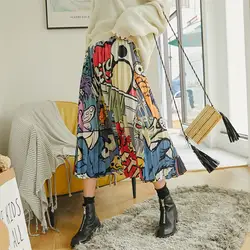 Женская плиссированная юбка 2019 летняя новая европейская мода повседневная женская юбка эластичная талия корейский стиль юбки женские