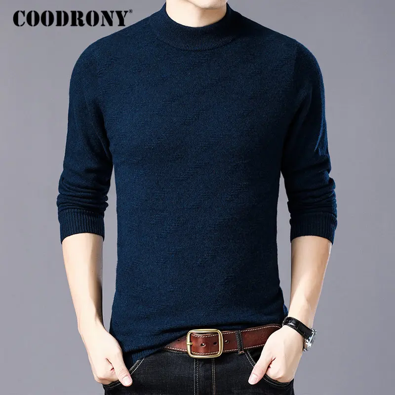 

COODRONY Merino Wool Sweater Men Turtleneck Sweaters 2018 New Winter Thick Warm Pull Homme Casual Soft Cashmere Pullover Men W11