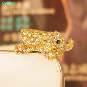 

100pcs Elephant Headphone Plug Factory Wholesale 3.5 Universal Dumbo Rhinestone Phone Dust Plug