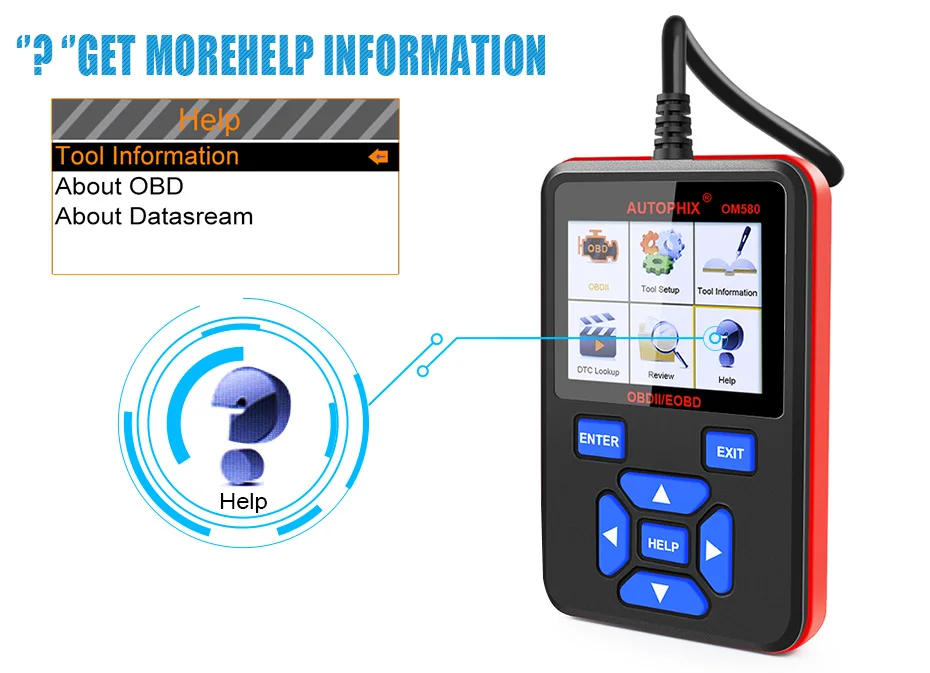 Autophix OM580 OBD2 Автомобильный сканер для двигателя улавливания топливных паров(EVAP) OBD 2 код ридер мульти-Язык OBDII Автомобильный сканер для диагностики инструменты