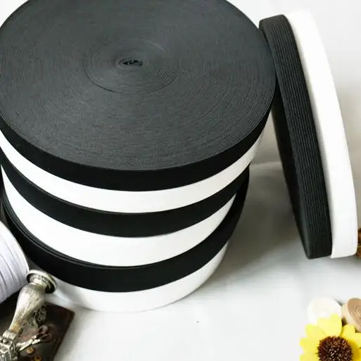 

Elastic band black and white flat thin elastic plus generous baby rubber band DIY waist round elastic rope 5cm- 40cm