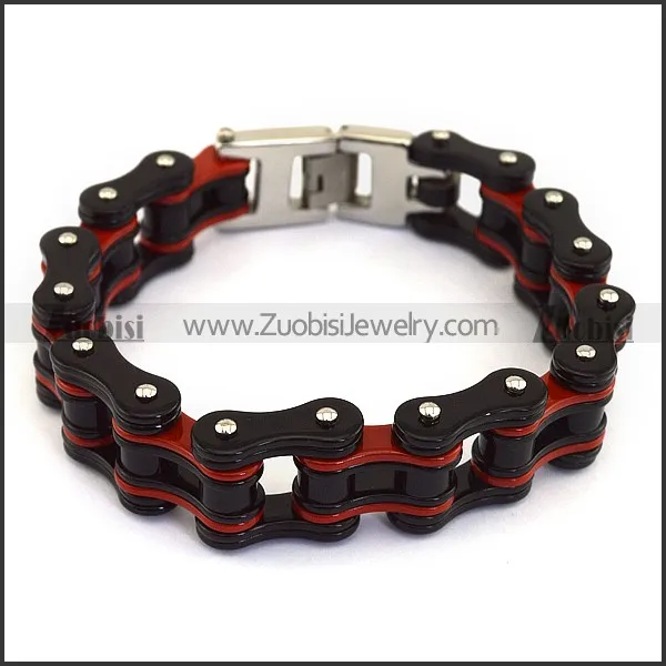 red and black bike chain