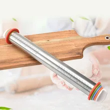 Регулируемый ролик для теста из нержавеющей стали с 4 съемными регулируемыми толстыми кольцами PAK55