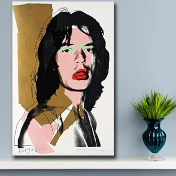 

Pop Art Wall Art Mick Jagger 3 By Andy Warhol Study Bedroom Decor Wall oil Painting Print Nice Wall Picture For Living Room