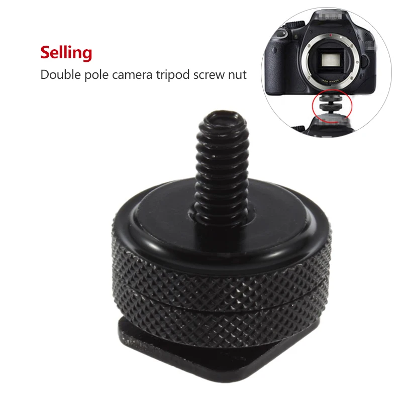 Metal Photography accessories 1/4" 20 Tripod Screw to Flash Hot Shoe