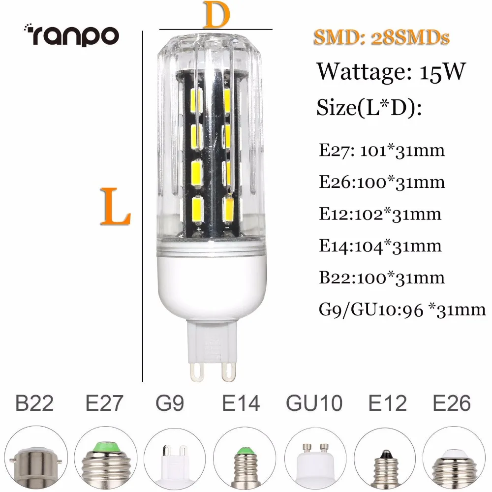 E27 E14 E12 GU10 G9 E26 B22 светодиодный кукурузный светильник 7030 7020 SMD AC220V светодиодный s лампа Bombillas Светильник лампы лампада ампулы светильник ing 9 Вт-24 Вт