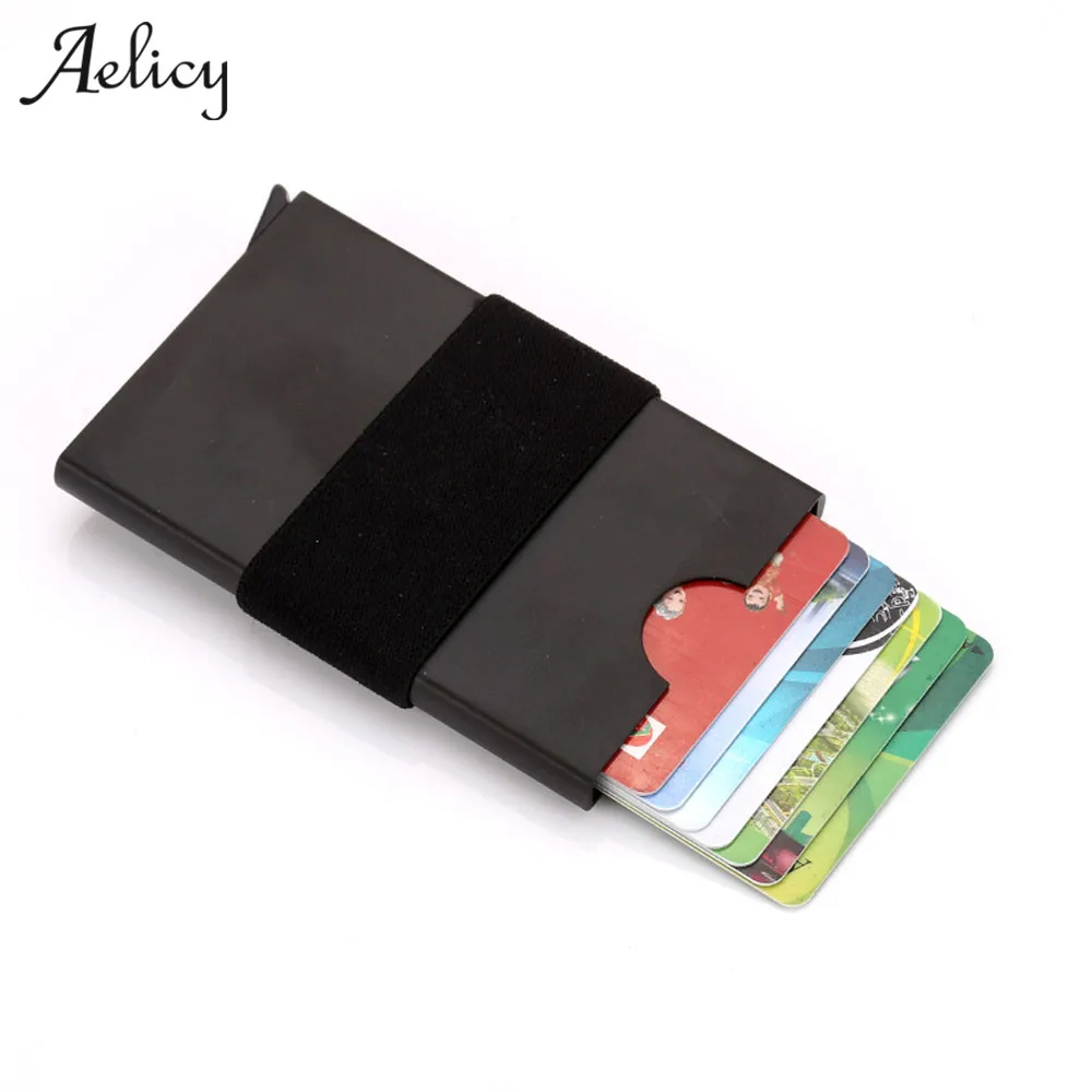 

Aelicy Card Holder Metal Rifd Wallet Brand Credit Card ID Holder With RFID Anti-chief Credit Card Protector Wallet Porte Carte
