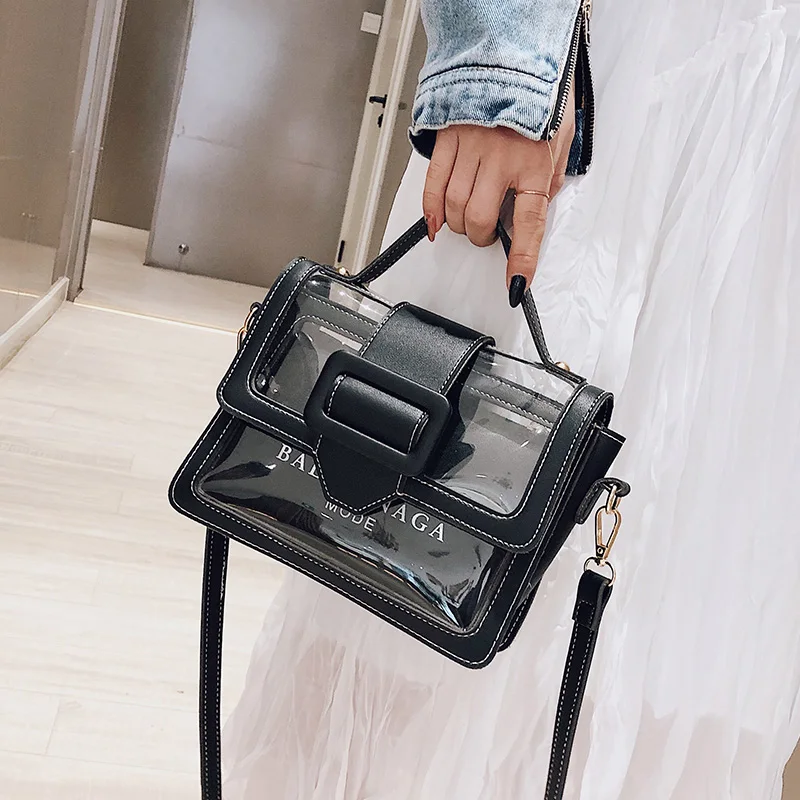 

LJL-Transparent Bag Handbag Female Bag Female Transparent Bag Handbag Summer Shoulder Bag Women'S Clothing
