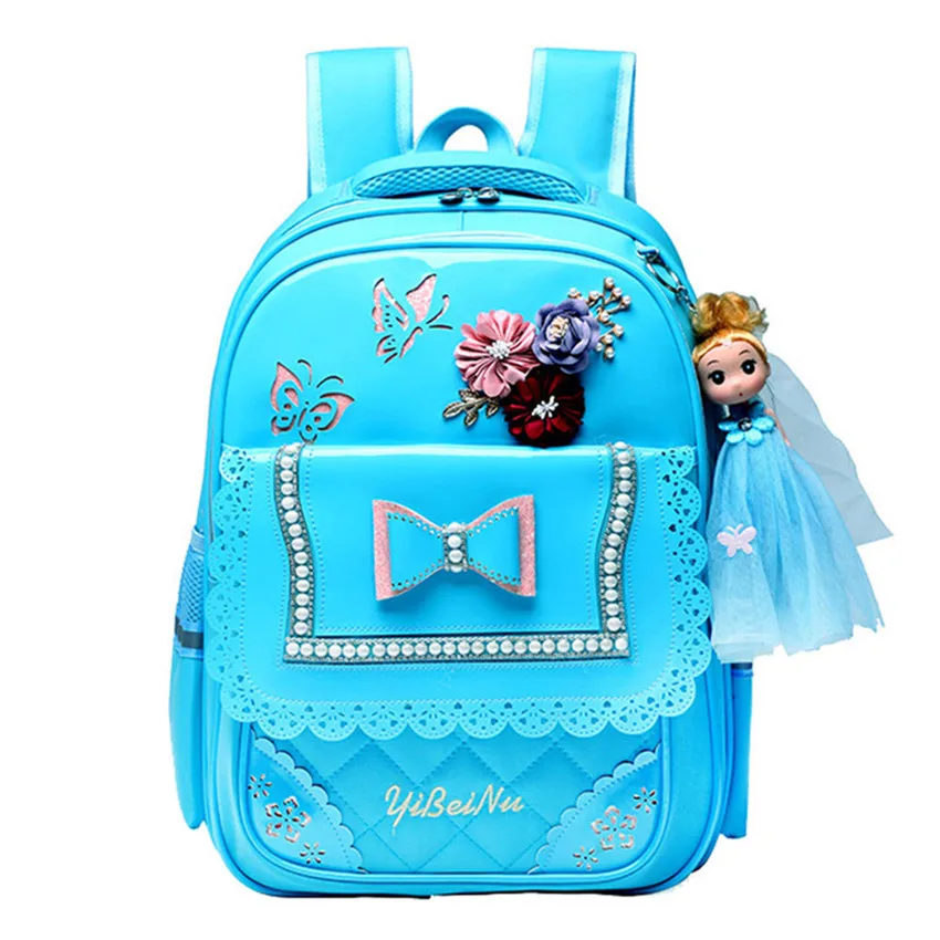 Детские Ранцы ортопедические рюкзак школьный Водонепроницаемый школьные сумки для девочек детей рюкзаки Mochila Escolar - Цвет: sky blue
