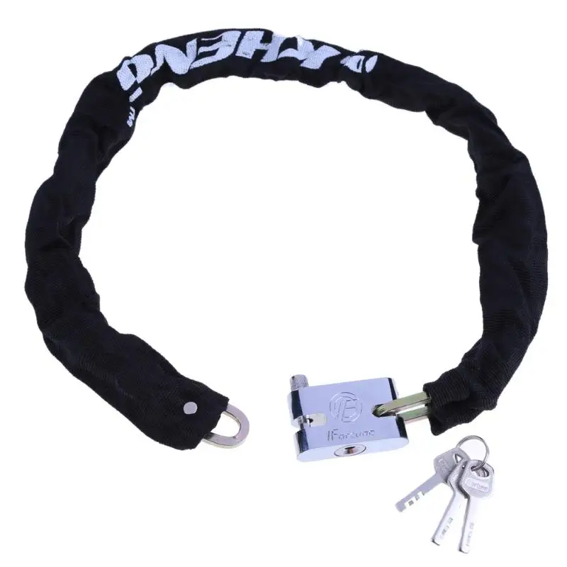 90CM Bike Bicycle Lock Anti Theft Key Steel Chain Bicycle Lock Anti