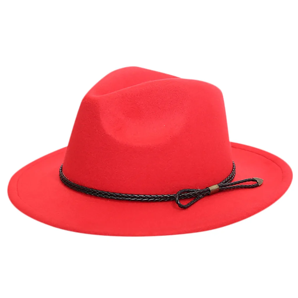 Женская и Мужская шерстяная фетровая шляпа унисекс Панама шляпа с широкими полями с поясом Gorras Para Hombre Chapeau Femme Ete BL