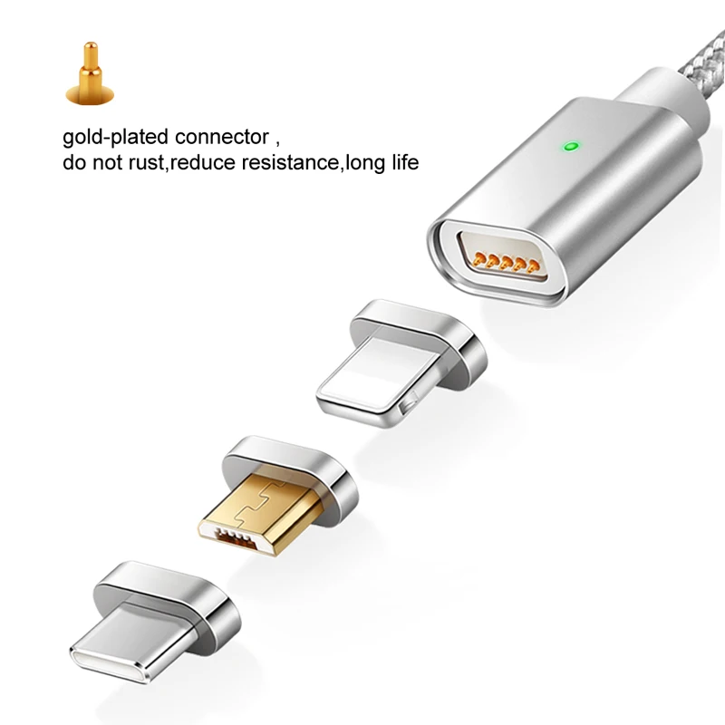Elough E04 Magnetic Charger USB Cable For iPhone Micro USB Type C Mobile Phone Cable Fast Charging Magnet Charger USB Wire Cord