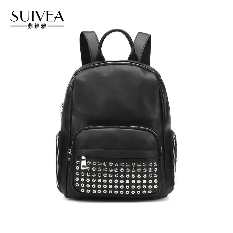SUIVEA Brand Ladies Backpack Solid Preppy Style For Luxury 2017 High Quality PU Material Fashion Travel
