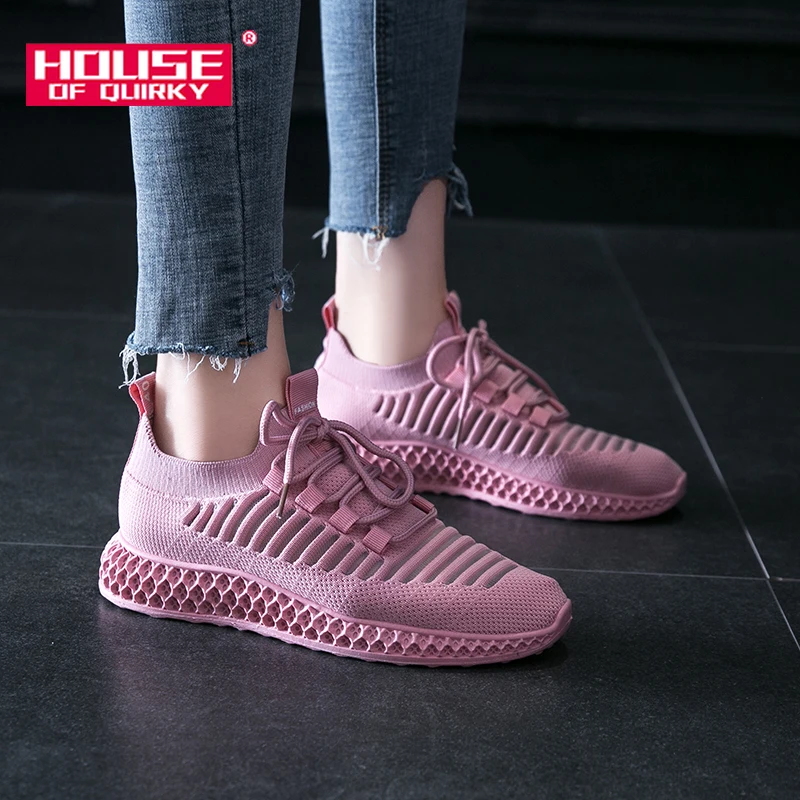 

2019 New Breathable Mesh Sports Shoes Women Round Head Lace Up Flat Sneakers Shoes Woman Vulcanized Shoes Ladies Casual Shoes
