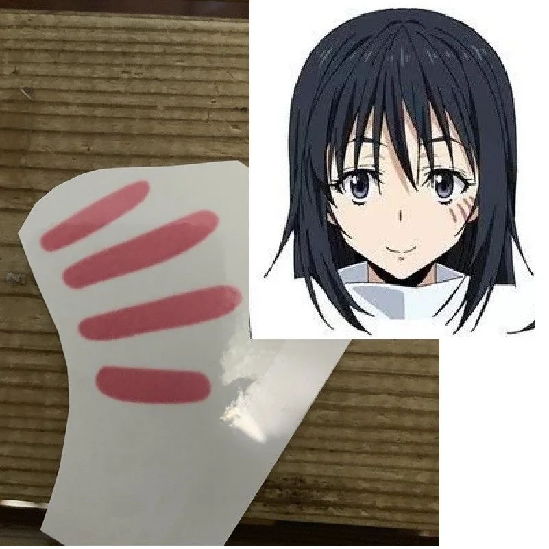 

1 piece Shizu Anime That Time I Got Reincarnated as a Slime Face Temporary Tattoo Cosplay Prop 5cm