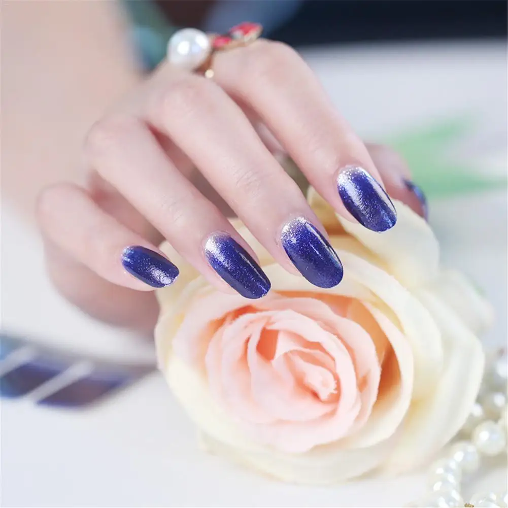 Блестящий Порошок градиентные цветные наклейки для ногтей накладные ногти лак стикер DIY самоклеющиеся клей для ногтей украшения