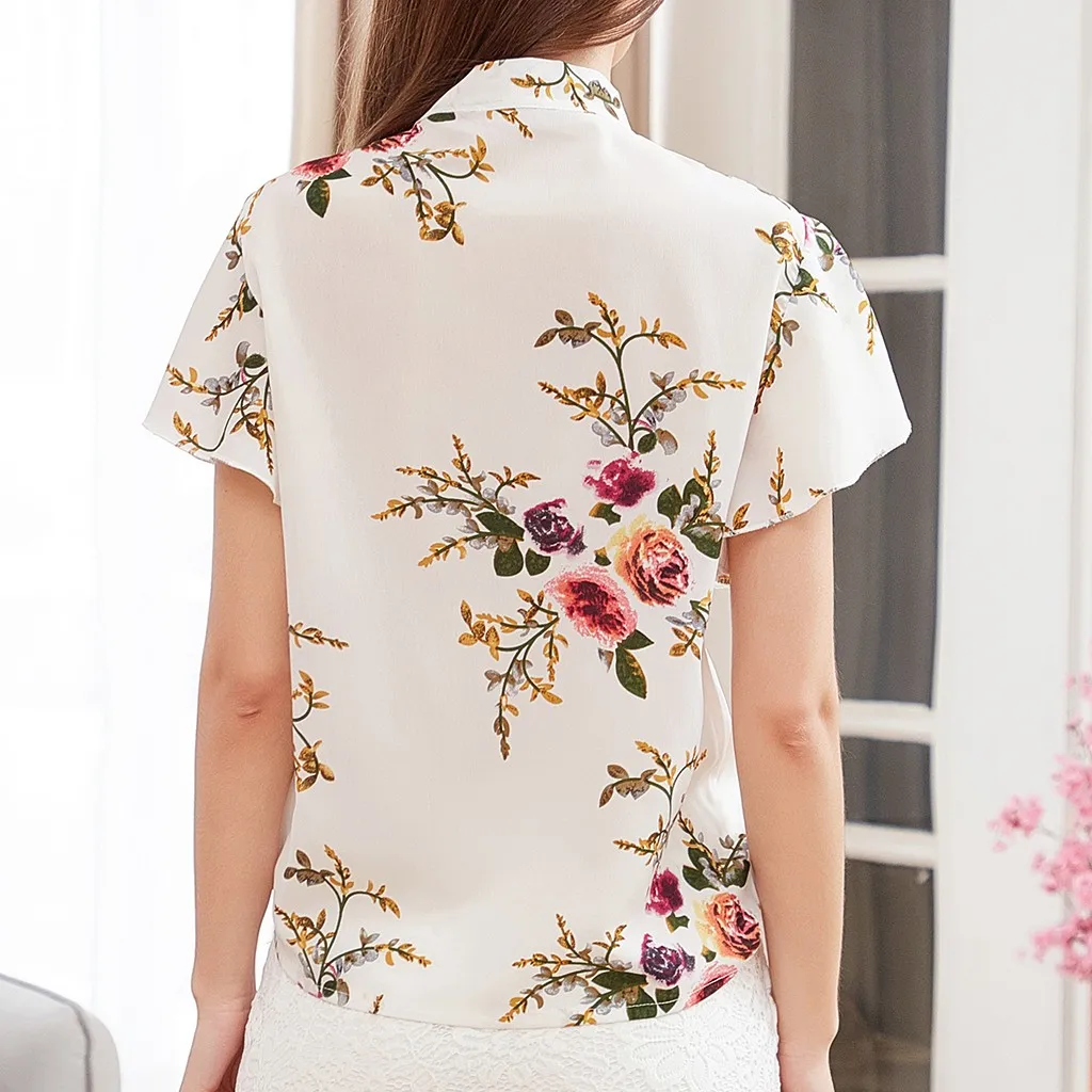 Best Sell Women Short sleeve Bow-Knot Neck Printing Shirt Casua Print Top Loose Printed Funny t shirt For Lady Femme Top Best Sell Women Short sleeve Bow-Knot Neck Printing Shirt Casua Print Top Loose Printed Funny t shirt For Lady Femme Top