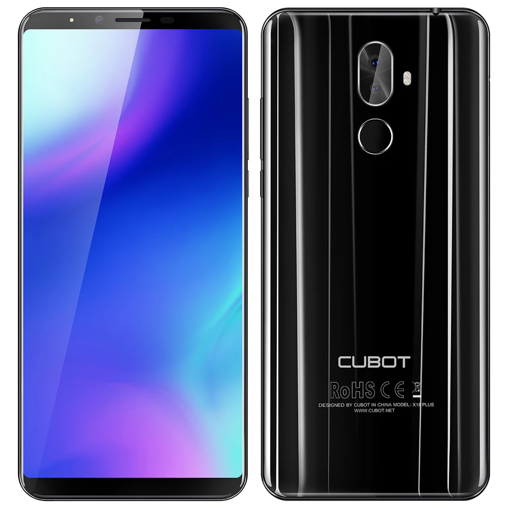 Мобильный телефон CUBOT X18 Plus, 4G, 5,99 дюймов, FHD+ 18:9, Восьмиядерный процессор MT6750T, 4 Гб+ 64 ГБ, задняя камера, 20 Мп+ Мп, отпечаток пальца, смартфон - Цвет: Черный