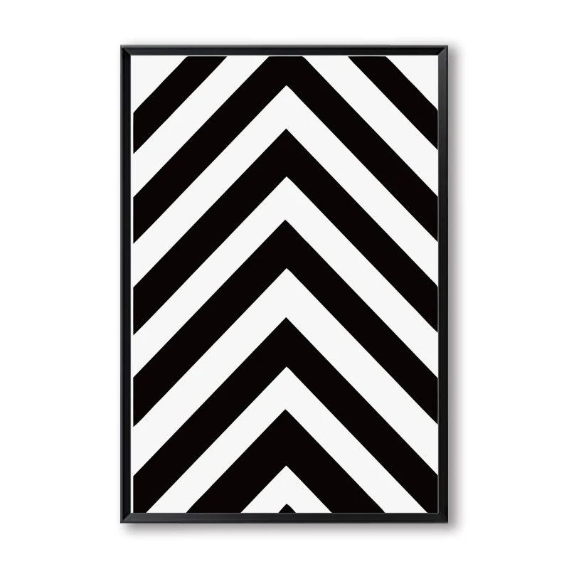 Черно-белый абстрактный геометрический узор, холст, художественная живопись, принт, плакат, картина, настенная, для офиса, спальни, Современный домашний декор, A2A3A4 - Цвет: BW018-5