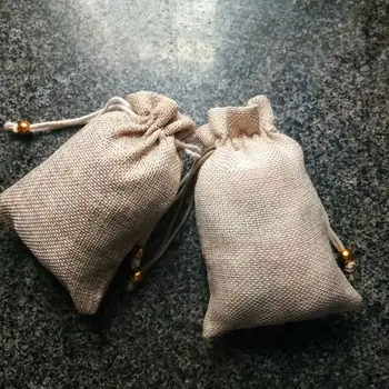 

New Arrivals 25pcs Large Jewelry Packing Bags Pouch Bag Natural Burlap Jute Beads Drawstring Christmas Birthday Party Gift Pouch