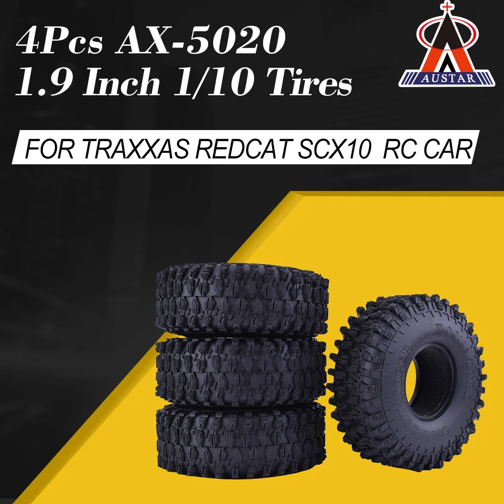 4 шт AUSTAR AX 5020 1 9 дюймов 120 мм резиновые шины для 1/10 камни на гусеничном ходу Redcat SCX10