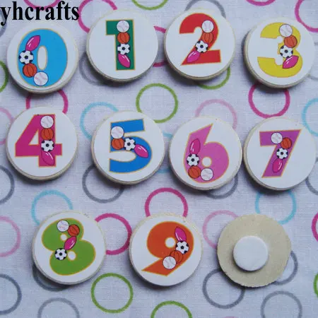 

1000PCS/LOT,0-9 numbers wood stickers Teach your own Early learning educational toys Kindergarten crafts Children toys DIY toys