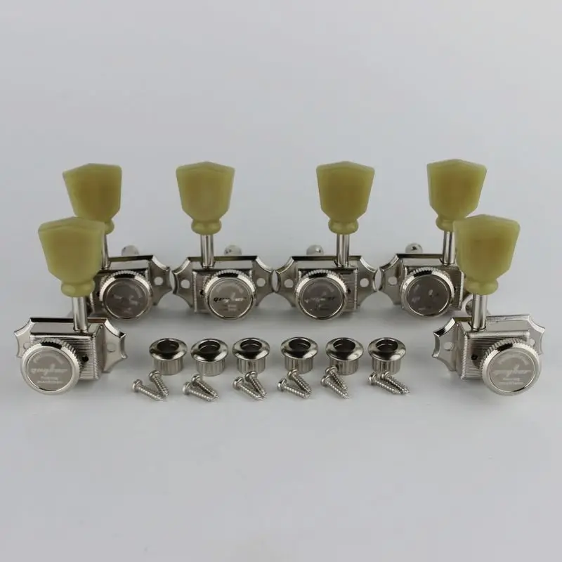 Electric Guitar Tuners 1 Set GUYKER 3R3L Vintage Deluxe Electric Guitar Machine Heads Tuners Nickel Tuning Pegs