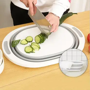 

Foldable Cutting Board Chopping Blocks Drain Kitchen Cutting Board Multi-function Fruit Washing Basket Drain Kitchen Organizer