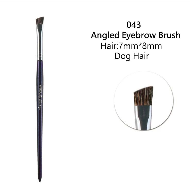 1 piece 043 Angled Eyebrow Makeup Brushes Eye brow Dog hair Wood handle Professional Make up tools