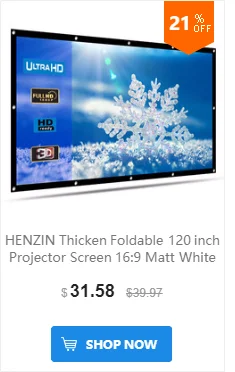 HENZIN Портативный 100 дюймов Настенный проектор экран HD 16:9 полиэстер складной проекционный экран для дома на открытом воздухе кино