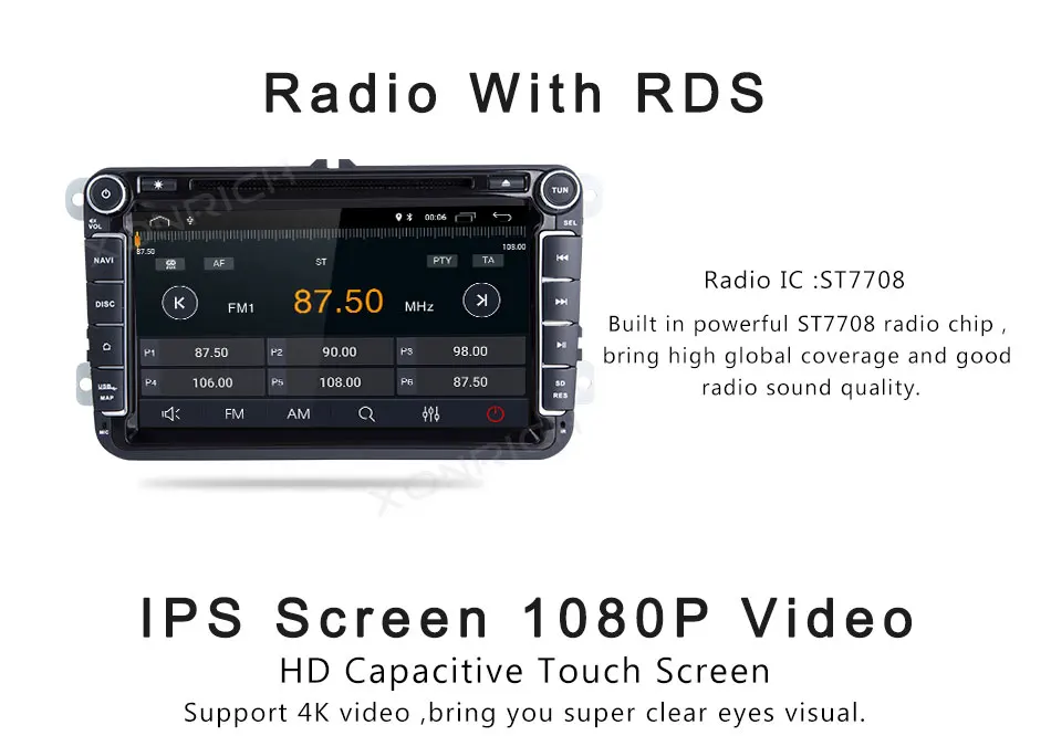 Perfect 2 din Android 8.1 GPS Car Multimedia For Volkswagen VW Passat b6 Polo T5 Skoda Octavia 2 3 Superb Seat leon 2 AutoRadio golf 5 6 8