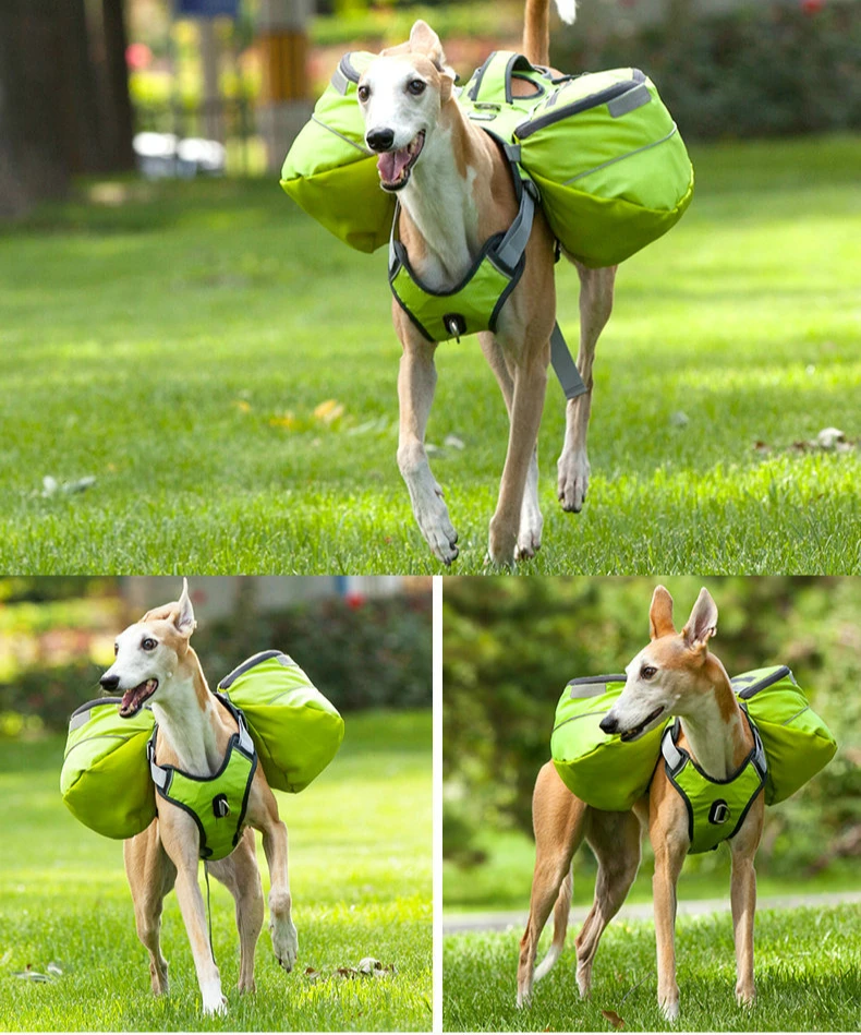 

High Quality Pet Dogs Harness Collars K9 Breathable Waterproof Outdoor Pet Harness with Large Capacity Backpack Pet Dog Supplies