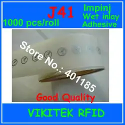 J41 Impinj UHF RFID клей мокрый инкрустация 1000 шт. стикер 860-960 МГЦ Monza4 915 М EPC C1G2 ISO18000-6C может быть использован для RFID метки