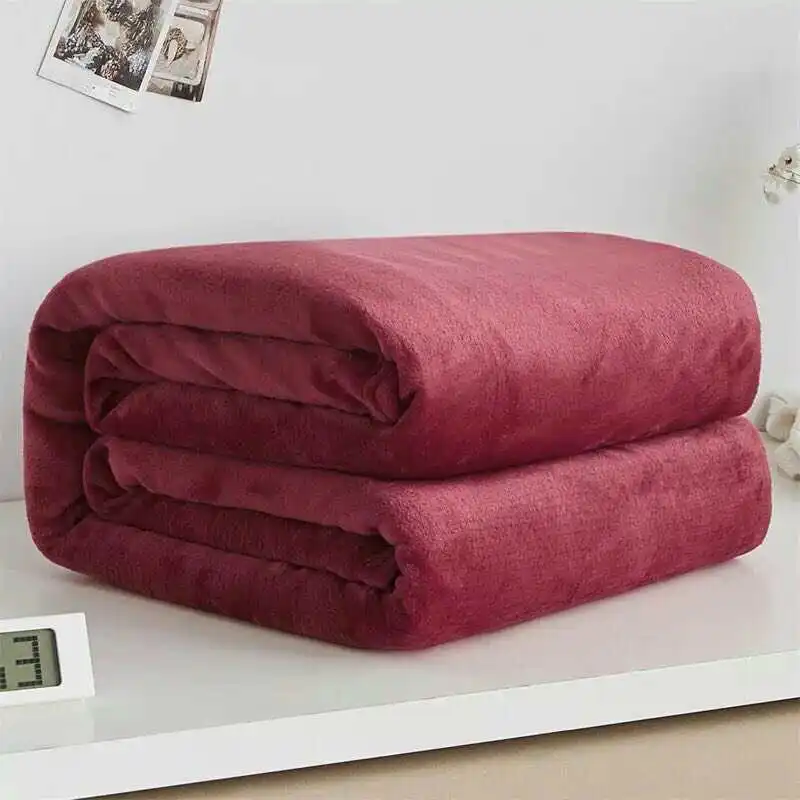 

Light Thin Mechanical Wash flannel soft Blanket Travel patchwork solid Plaids super warm soft blankets throw on bed