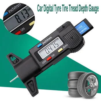

Car Digital Tyre Tire Tread Depth Gauge Measurer Caliper LCD Display 0-25.4mm AP Clear durable Zero setting at any position 8Z