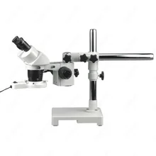 Stereo Microscope–AmScope Supplies 10X & 30X on Single-Arm Boom with Ring Light