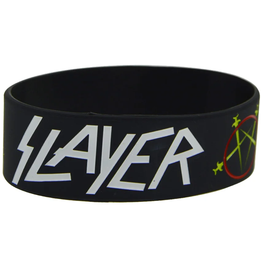 

1piece Metal Band Slayer Silicone Wristband 1 Inch Bracelet for Music Fans