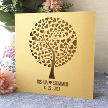 100 шт дизайн лазерная резка, для свадьбы карты пользовательское имя и дата свадебные приглашения на день рождения приглашения поздравительный подарок карта