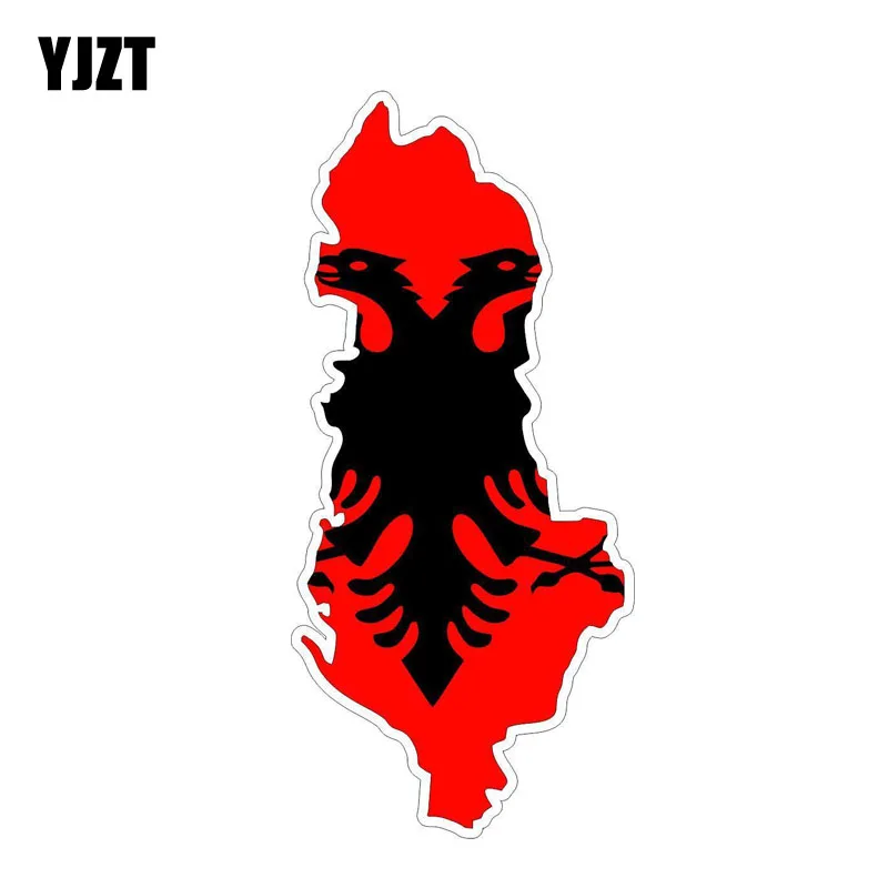 

YJZT 13.5CM*6CM Personality Accessories Albania Flag Map Body Car Sticker Decal 6-1216